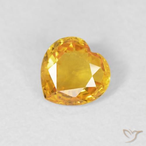 0.39ct 天然 金橙色 蓝宝石, 心形, VVS