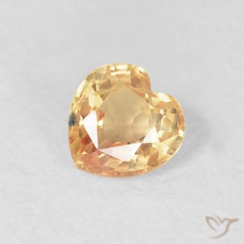 0.44ct 天然 浅桃金色 蓝宝石, 心形, VVS-VS