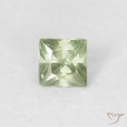 0.20ct 天然 非常浅的鼠尾草绿色 蓝宝石, 正方形, VS