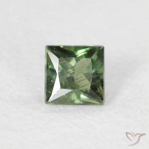 0.20ct 天然 暗绿色 蓝宝石, 正方形, VS