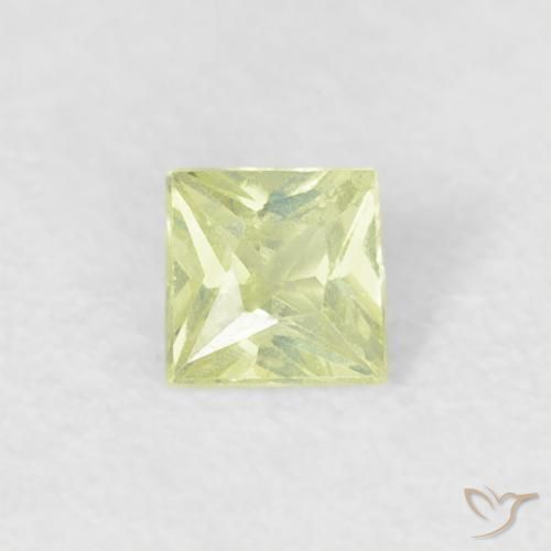 0.18ct 天然 Medium Light-Yellow 蓝宝石, 正方形, VS