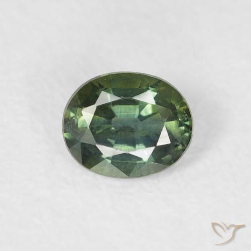 0.38ct 天然 淡森林绿 蓝宝石, 椭圆形, VS