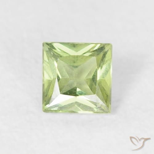 0.20ct 天然 浅黄绿色 蓝宝石, 正方形, VS