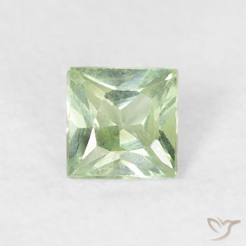 0.18ct 天然 非常浅的绿色 蓝宝石, 正方形, VS