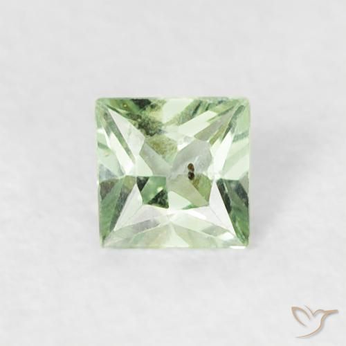 0.16ct 天然 非常浅的绿色 蓝宝石, 正方形, VS