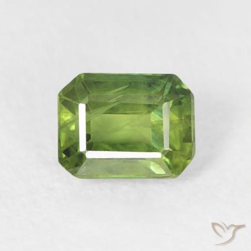 0.69ct 天然 暖绿 蓝宝石, 祖母绿式切割, VS