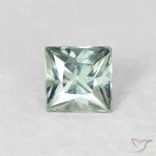 0.19ct 天然 浅绿色 蓝宝石, 正方形, VVS