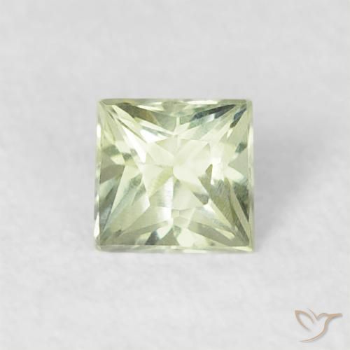 0.18ct 天然 非常浅的鼠尾草绿色 蓝宝石, 正方形, VVS