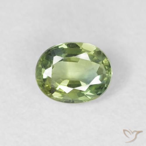 0.30ct 天然 暖绿 蓝宝石, 椭圆形, VVS