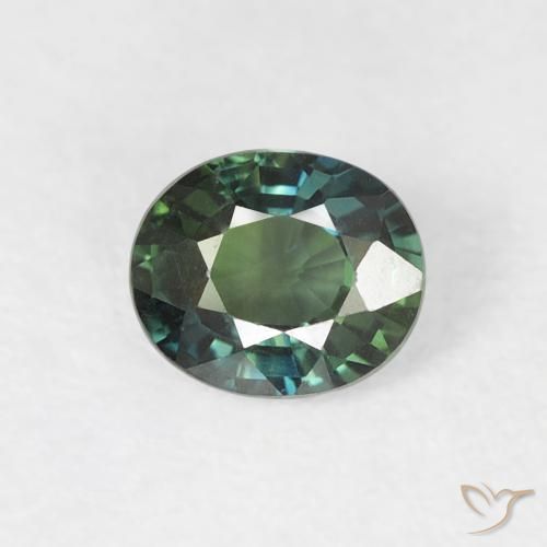 0.49ct 天然 蓝绿色 蓝宝石, 椭圆形, VVS