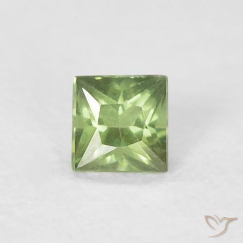 0.20ct 天然 暖绿 蓝宝石, 正方形, VS