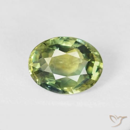 2.24ct 天然 暖绿 蓝宝石, 椭圆形, VS