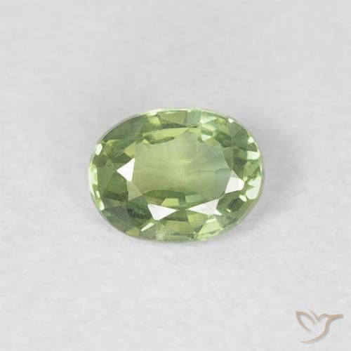 0.24ct 天然 暖绿 蓝宝石, 椭圆形, VVS-VS
