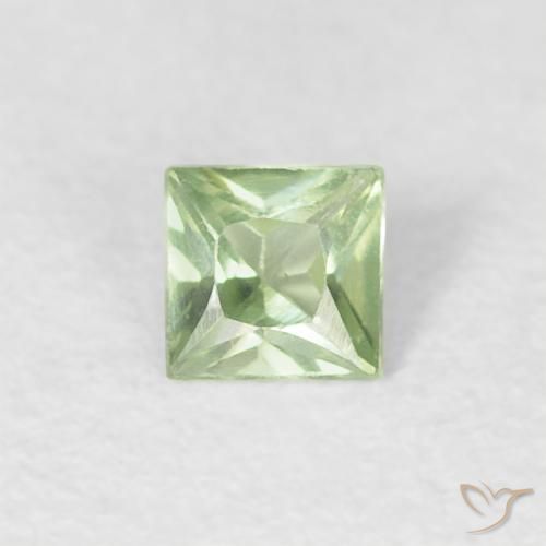 0.18ct 天然 非常浅的绿色 蓝宝石, 正方形, VVS-VS