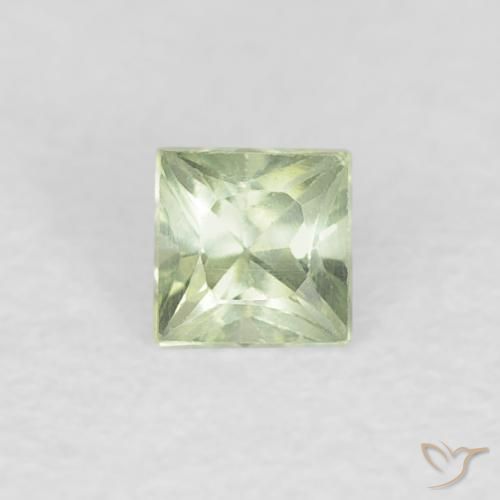 0.21ct 天然 非常浅的绿色 蓝宝石, 正方形, VVS-VS