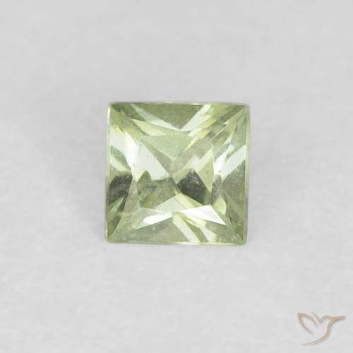 0.18ct 天然 非常浅的鼠尾草绿色 蓝宝石, 正方形, VVS-VS