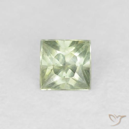 0.19ct 天然 非常浅的绿色 蓝宝石, 正方形, VVS-VS