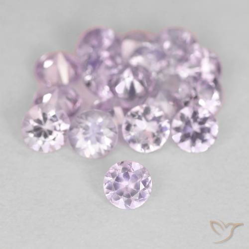 0.11ct 天然 非常浅的粉紫色 蓝宝石, 圆形的, VS