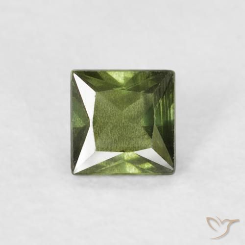 0.37ct 天然 暖绿 蓝宝石, 正方形, VS