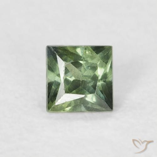 0.21ct 天然 浅森林绿 蓝宝石, 正方形, VS