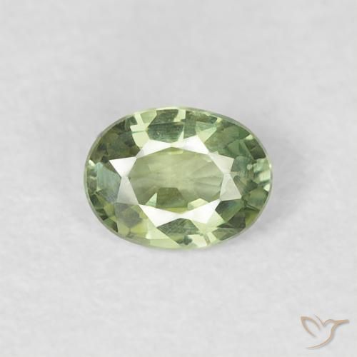 0.27ct 天然 黄绿色 蓝宝石, 椭圆形, VVS-VS