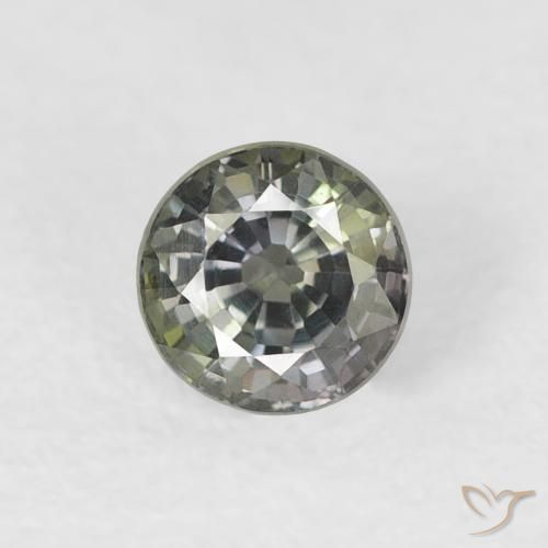 0.59ct 天然 灰绿色 蓝宝石, 圆形的, VVS-VS
