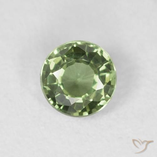 0.55ct 天然 深绿色 蓝宝石, 圆形的, VVS-VS