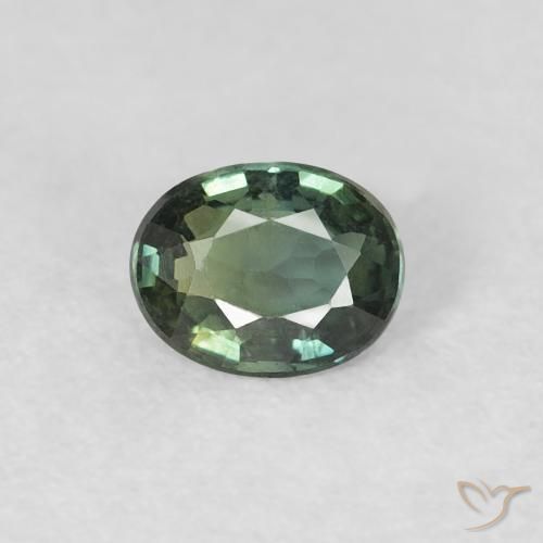 0.35ct 天然 灰绿色 蓝宝石, 椭圆形, VVS-VS