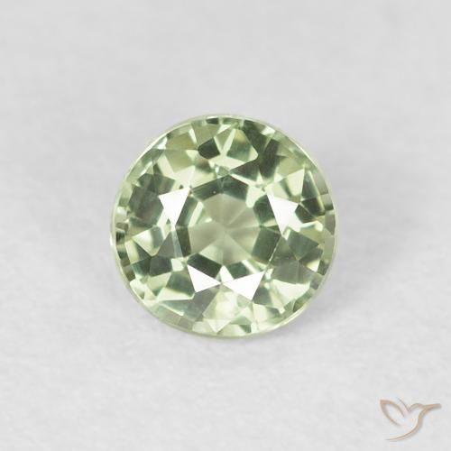 0.61ct 天然 非常浅的绿色 蓝宝石, 圆形的, VVS-VS