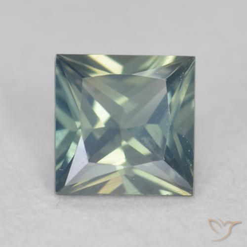 0.27ct 天然 中蓝绿色 蓝宝石, 正方形, VVS