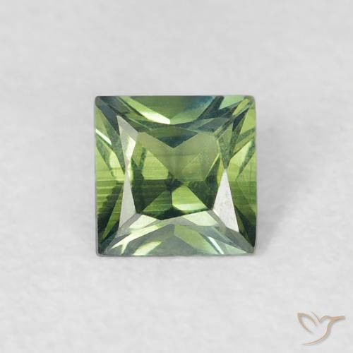 0.35ct 天然 黄绿色 蓝宝石, 正方形, VVS-VS
