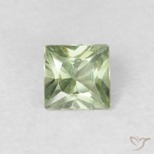 0.18ct 天然 非常浅的绿色 蓝宝石, 正方形, VVS-VS