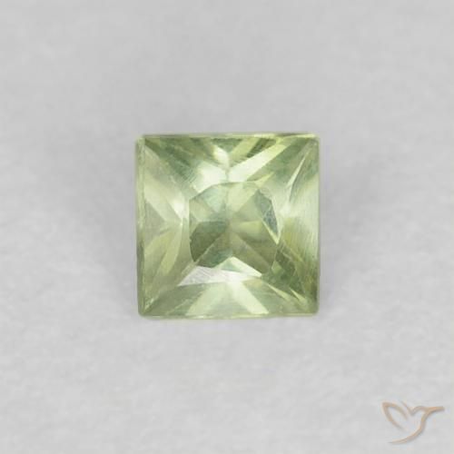 0.19ct 天然 淡梨绿色 蓝宝石, 正方形, VVS-VS