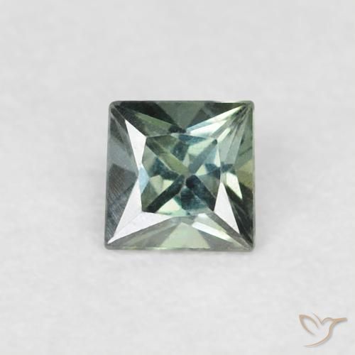0.16ct 天然 灰绿色 蓝宝石, 正方形, VVS-VS