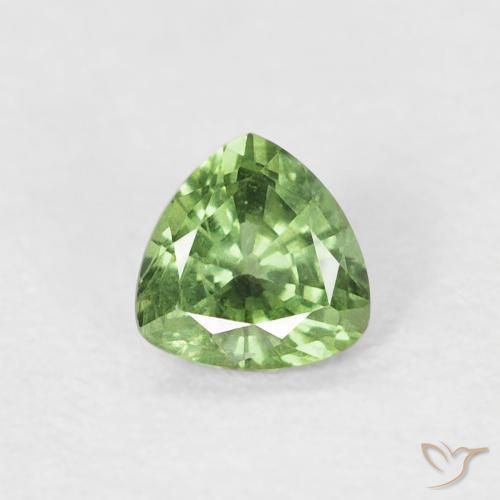 0.41ct 天然 中绿色 蓝宝石, 胖三角形, VS