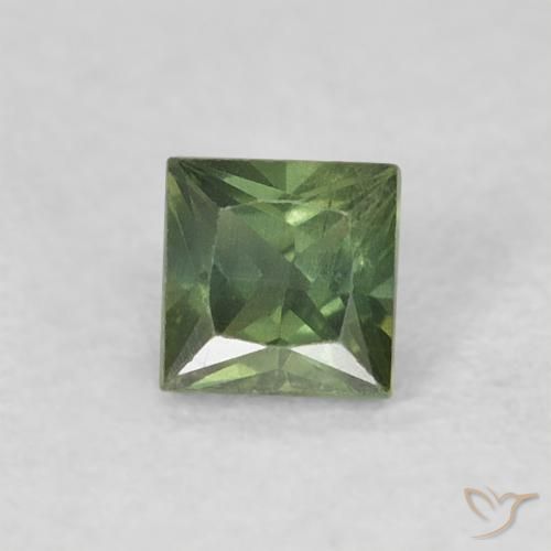 0.33ct 天然 大地绿 蓝宝石, 正方形, VS