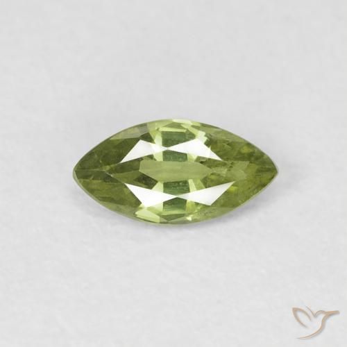 0.35ct 天然 中绿色 蓝宝石, 榄尖形, VS