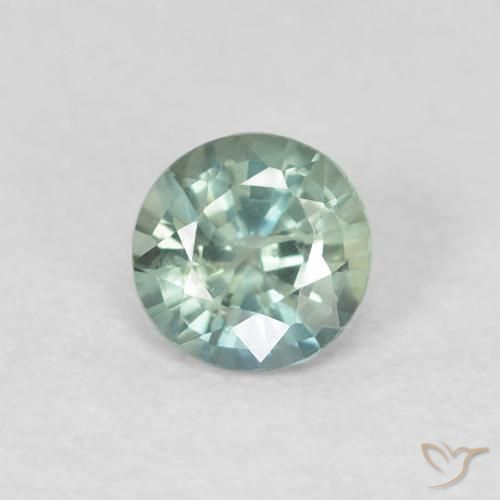 0.46ct 天然 浅绿色 蓝宝石, 圆形的, VS