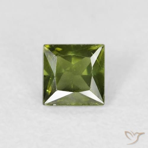 0.36ct 天然 暖绿 蓝宝石, 正方形, VS