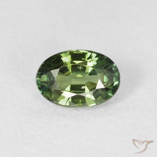 0.72ct 天然 Medium Dark-Green 蓝宝石, 椭圆形, VS