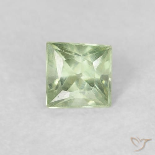 0.21ct 天然 浅黄绿色 蓝宝石, 正方形, VS
