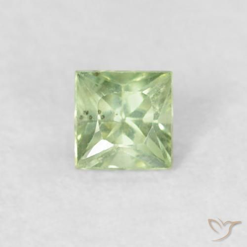 0.18ct 天然 浅黄绿色 蓝宝石, 正方形, VS