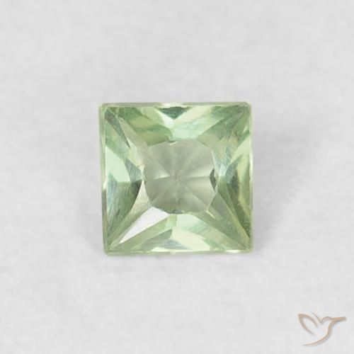 0.19ct 天然 浅黄绿色 蓝宝石, 正方形, VS
