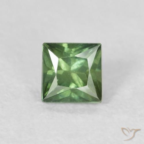 0.40ct 天然 深绿色 蓝宝石, 正方形, VS