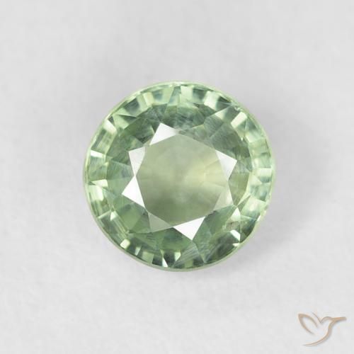 0.75ct 天然 浅鼠尾草绿色 蓝宝石, 圆形的, VS