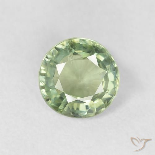 0.72ct 天然 浅绿色 蓝宝石, 圆形的, VS