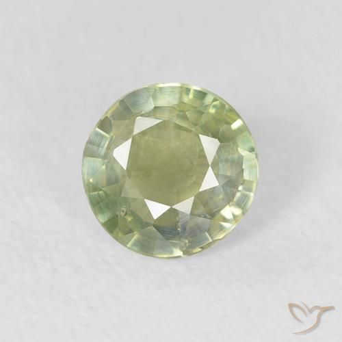 0.63ct 天然 橄榄绿色 蓝宝石, 圆形的, VS