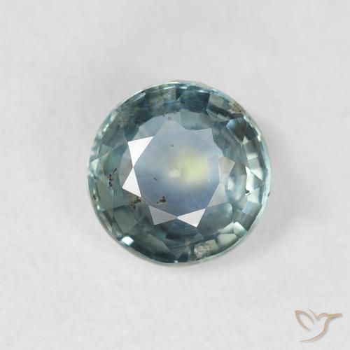 0.85ct 天然 青色 蓝宝石, 圆形的, VS-SI