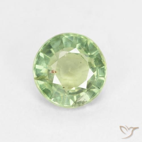 0.82ct 天然 黄绿色 蓝宝石, 圆形的, VS