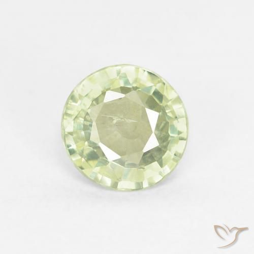 0.61ct 天然 浅绿色 蓝宝石, 圆形的, VS
